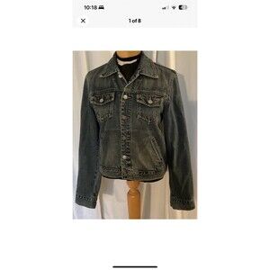 Calvin Klein Womans Size M Long Sleeve Denim Jean Jacket Cotton Buttons